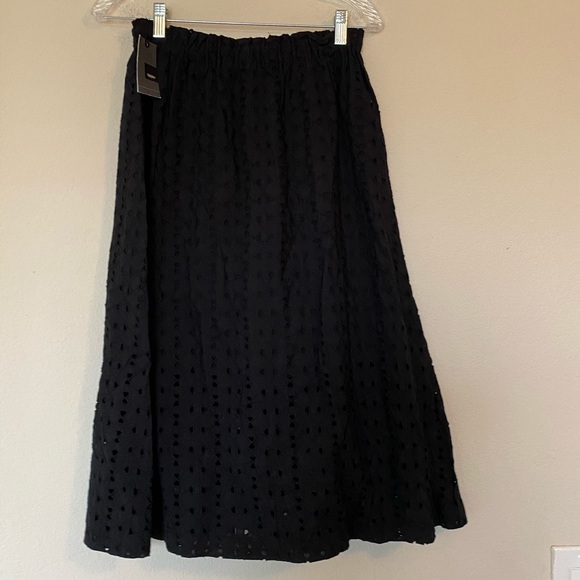 NWT | Mossimo Black Button Up Eylet Skirt - Picture 4 of 7